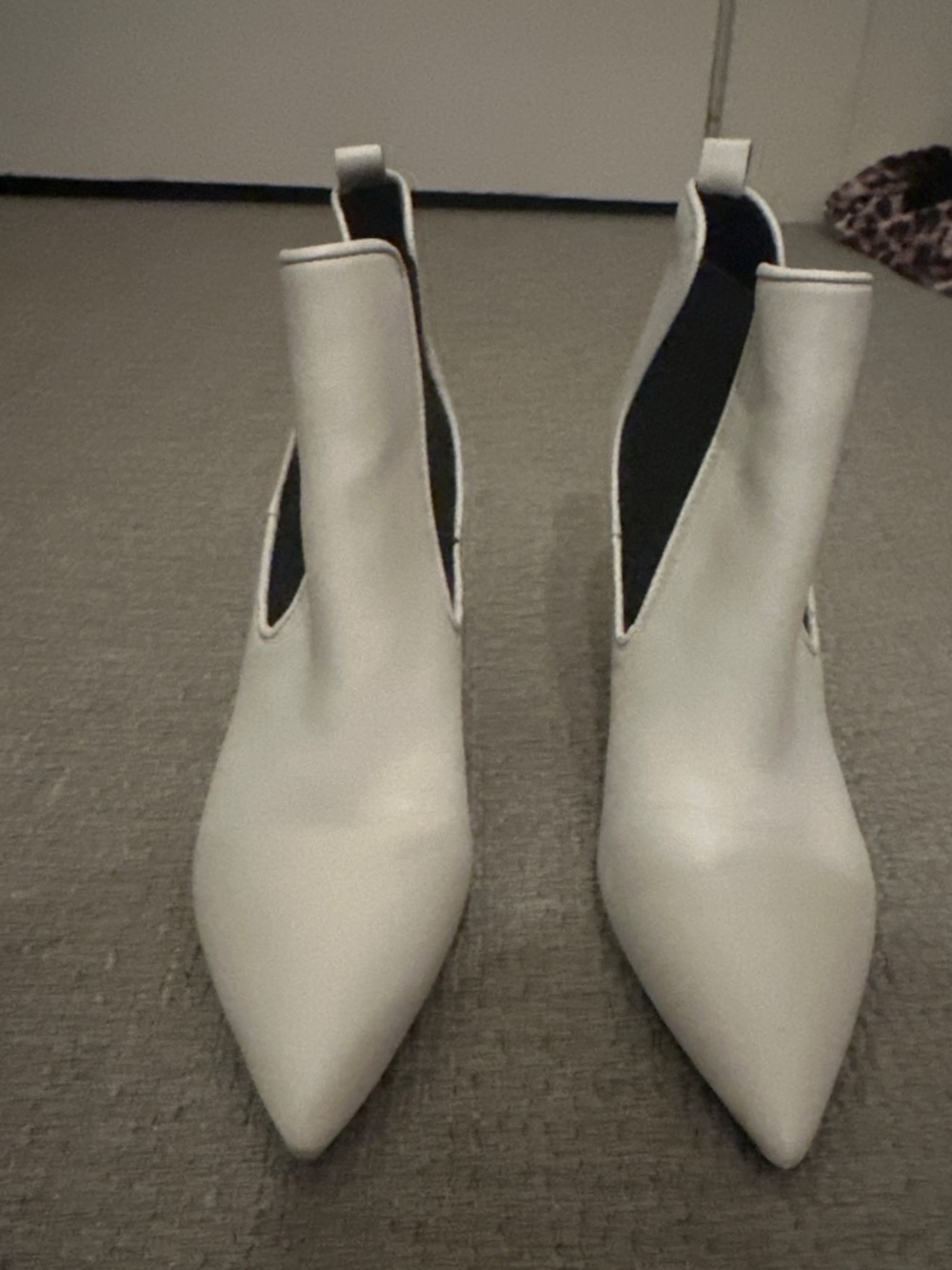 Marc Fisher Pointed Chelsea Ankle Boots in Light Ivory